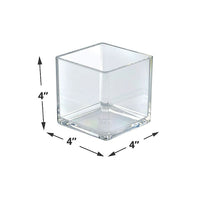 Azar Displays Cube Crystal Styrene Bin, 4 Pack (556304)-Dimensions: 4"H x 4"W x 4"D