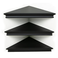 kieragrace Providence Reilly Triangle Corner Shelf - Set of 3, Black, 11", Matte Finish-Set: comes with a total of 3 same-sized corner wall shelves
