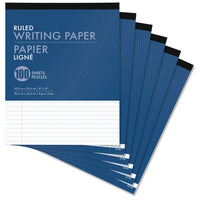Merangue Writing Pads - College Ruled - 8" x 10" - White - 100 Sheets - 6 Pack-Writing pads for note-taking, creative drawings, and memos