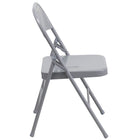 Flash Furniture HERCULES Series Triple Braced & Double-Hinged Grey Metal Folding Chair-Double-Hinged