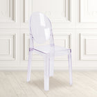 Flash Furniture Ghost Chair with Oval Back in Transparent Crystal-15.75"W x 20.25"D x 35"H