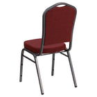 Flash Furniture HERCULES Series Crown Back Stacking Banquet Chair in Burgundy Patterned Fabric - Silver Vein Frame-Crown Back Design