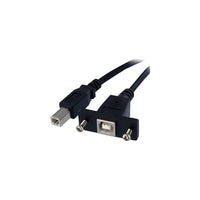 StarTech USBPNLBFBM1 1' USB B/B Female to Mail Cable-Up to 482 Mbps transfer speeds with Hi-Speed USB 2.0 interface