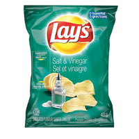 Lay's Salt & Vinegar Flavoured Potato Chips - 40g - 40 Pack-Salt & Vinegar