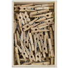 JAM Paper Wood Clothing Pin Clips, Small 7/8, Natural Brown, 2 Packs of 50, 100 Total (3230717359a)-3