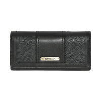 Roots Ladies Pocket Clutch Wallet - Black-Expandable Snap Closure