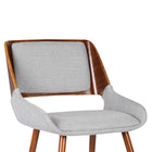 Armen Living Panda Mid-Century Fabric Dining Chair - Grey-Medium high cushioned open back to help keep your back supported and aligned