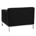 Flash Furniture HERCULES Definity Series Contemporary Black Leather Chair with Stainless Steel Frame-Black LeatherSoft Upholstery