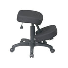 Work Smart Ergonomic Knee Chair with Memory Foam and Five Star Base, Black-Manual Height Adjustment