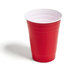 Perk 16 oz. Plastic Cold Cups - Red - 50 Pack-Made of plastic