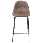 Cathay Importers Vintage Faux Leather Counterstool, Brown, 2 Pack-Powder coated steel/Faux leather