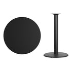 Flash Furniture 36'' Round Laminate Table Top, Black with 24'' Round Bar-Height Table Base (XURD36BKTR24B)-Black Laminate Top