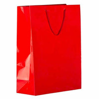 JAM Paper Gift Bags with Rope Handles - X-Large - 12.5" x 17" x 6" - Red Glossy - 100 Pack-Color: Red