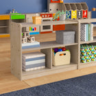 Flash Furniture Bright Beginnings Commercial Grade 3 Section Modular Wooden Classroom Open Storage Unit, Kid Friendly - Natural-Quick and Easy Assembly with Included Materials