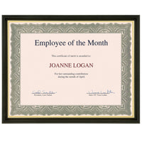 First Base St. James Awards & Certificate Frame - Tuscan Black w/Gold Trim - 11 5/8" W x 9 1/4" H - For 8 1/2"x 11" Certificates-For 11 x 8 1/2" (28 x 22cm) certificates, awards and photos