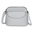 Nicci Crossbody with Front Flap - Light Grey-Inside zipper pocket and cell phone pocket