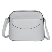 Nicci Crossbody with Front Flap - Light Grey-Inside zipper pocket and cell phone pocket