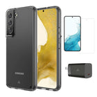 AXS Starter Kit bundle - Ultra Clear Case, Screen Protector and 30w Charger for Samsung Galaxy S22-Superior durability, HD clarity screen protector