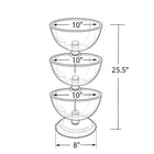Azar 3-Tier Bowl Display, 10" (720310)-Polycarbonate & Metal