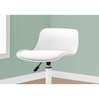 Monarch Specialties 7463 Multi-Position Office Chair - White -360-degree swivel seat and white 5-star base with hooded casters offer mobility, while an adjustable height mechanism allows the chair to be optimized for your child's size