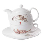 Roy Kirkham Tea for One Teapot with Tea Cup and Saucer - Cats-Teapot Set