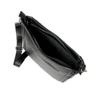 Nicci Medium Top Zip Crossbody Bag with Web Strap - Black-Back slit pocket