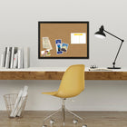 Quartet Wood Finish Bulletin Board - 17" H x 23" W - Black Frame-Corkboard can be mounted horizontally or vertically