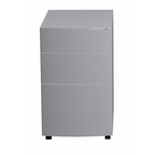 Heartwood Metal Mobile Pedestal Box/File Drawer - Titanium-3 drawer design with 2 utility and 1 file drawer