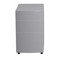 Heartwood Metal Mobile Pedestal Box/File Drawer - Titanium-3 drawer design with 2 utility and 1 file drawer