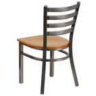 Flash Furniture HERCULES Series Clear Coated Ladder Back Metal Restaurant Chair - Natural Wood Seat-500 lb. Weight Capacity