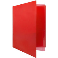 JAM Paper Heavy Duty Plastic Multi Pocket Folders, 4 Pocket, Red, 2/Pack (389MP4RE)-Red Plastic Multi-Pocket Folder