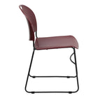 Flash Furniture HERCULES Series Burgundy Ultra-Compact Stack Chair with Black Frame-Stacks up to 35 Chairs High