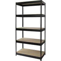 Hirsh IRON HORSE 5-Shelf Industrial Steel Shelving, Black-Units are easily assembled with no bolts or screws