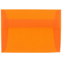 JAM Paper A2 Invitation Envelopes, 4.38 x 5.75, Orange Translucent Vellum, 50 Pack (PACV619I)-Orange translucent envelope