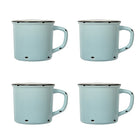 CTG Brands Ceramic Enamel Look Mug Set, Light Blue, 4 Pack-Packaging: includes 4 mugs in total, complete the set