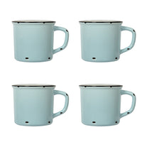 CTG Brands Ceramic Enamel Look Mug Set, Light Blue, 4 Pack-Packaging: includes 4 mugs in total, complete the set