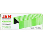 JAM Paper Standard Size Colourful Staples, Green, 5 Pack (335grg)-5 per pack