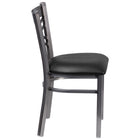 Flash Furniture HERCULES Series Clear Coated "X" Back Metal Restaurant Chair - Black Vinyl Seat-"X" Back Design