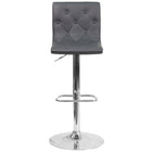 Flash Furniture Contemporary Tufted Grey Vinyl Adjustable Height Barstool with Chrome Base-Contemporary Style Stool