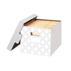 Bankers Box Stor/File Decorative, Grey Floral, 2 Pack-Decorative corrugated box with Grey Floral design