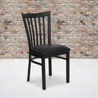 Flash Furniture HERCULES Series Black School House Back Metal Restaurant Chair - Black Vinyl Seat-Welded Joint Assembly