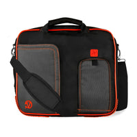 Vangoddy 12" Laptop Messenger Bag - Red-Versatile laptop bag  Features accessory pockets for business cards, pens, stylus, and tablets or effortless organization.