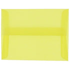 JAM Paper 4bar A1 Envelopes, 3.63 x 5 1/8, Yellow Translucent Vellum, 50 Pack (1591616I)-Primary yellow translucent envelope
