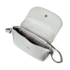 Nicci Medium Crossbody Bag with Front Flap - Light Grey-Back zipper pocket
