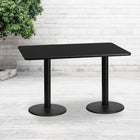 Flash Furniture 30'' x 60'' Rectangular Laminate Table Top, Black with 18'' Round Table-Height Bases (XUBK3060TR18)-Top Size: 30"W x 60"L