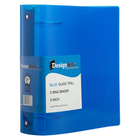 JAM Paper Heavy Duty 3" 3-Ring Flexible Poly Binder - Blue -English only packaging