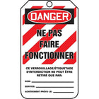 Tags By-The-Roll, Danger; Ne pas faire fonctionner (w/Stripes), SAS453, 250 Pack-Language - English