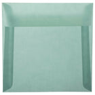 JAM Paper 6.5 x 6.5 Square Envelopes, Ocean Blue Translucent Vellum, 250 Pack (1592117H)-Ocean blue translucent envelope