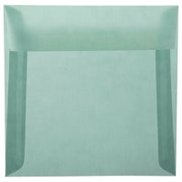 JAM Paper 6.5 x 6.5 Square Envelopes, Ocean Blue Translucent Vellum, 250 Pack (1592117H)-Ocean blue translucent envelope