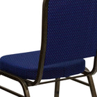 Flash Furniture HERCULES Series Crown Back Stacking Banquet Chair with Gold Vein Frame - Navy Blue Patterned Fabric-Seamless Back Panel